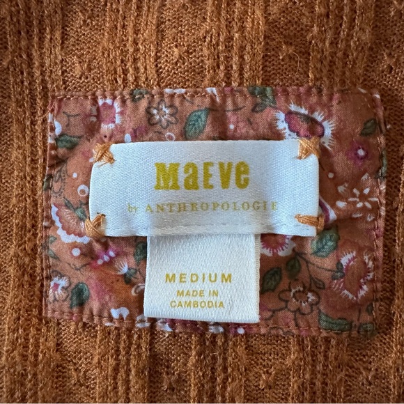 Maeve Anthropologie Rafela Hacci Surplice Top Ribbed Wrap M - Picture 9 of 12